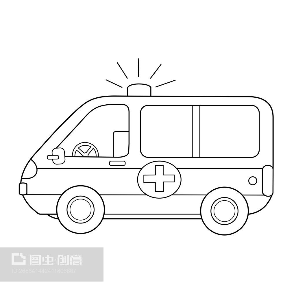 兒童涂色書 救護(hù)車與垃圾車